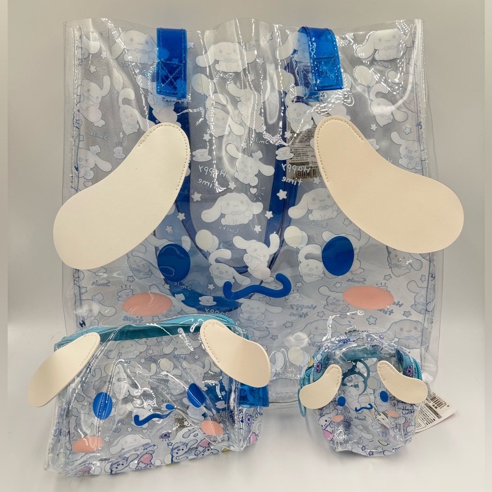 Sanrio Cinnamoroll Tote, Pouch, and Coin Keychain